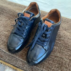 Bally Men's Ascona Navy Blue Leather Sneakers - Size US 7